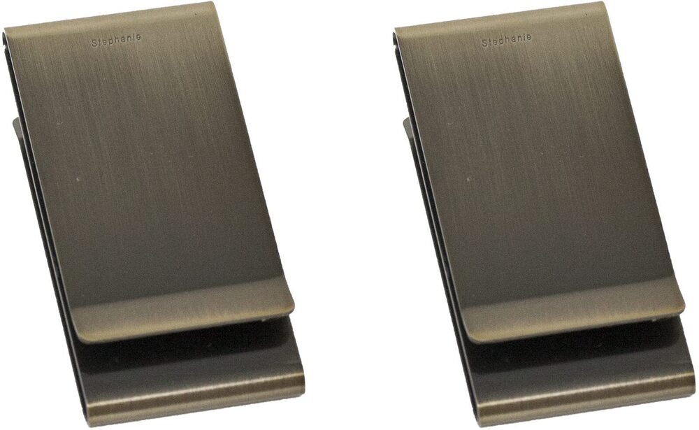 3629 Set of 2 - Double-Sided Chrome-Plated Stainless Steel Boxed Money Clip